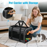 WFUN Rolling Pet Carrier with Wheels for Small Medium Dogs and Cats up to 20lb, Airline Approved Pet Dog Cat Travel Carrier Bag for Travel Flight Camping Outdoor,Black