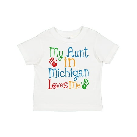 

Inktastic My Aunt in Michigan Loves Me Gift Toddler Boy or Toddler Girl T-Shirt