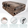 thumbnail image 4 of Quilts Queen Size, Brown Black Botanical Soft Comforter Bedding Set for Bed, Farmhouse Vintage Shabby Leaves Lightweight Quilted Bedspread with Pillow Cover(2 Pieces) for All Season, 90x96 Inch, 4 of 9