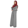 thumbnail image 3 of Bimba Islamic Clothes For Women Long Prayer Robe Maxi W/ Printed Hijab Rayon Abaya Front Button Muslim Dress, 3 of 8