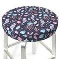 thumbnail image 3 of Xecao's Watercolor Marine Animals Print Stool Covers offer stylish, washable protection for PU round bar stools, perfect for home or commercial use., 3 of 7