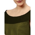 thumbnail image 4 of eloria Women's Blouse Boat Neck Filler Multicolor Sleeveless Top Color: Dark Green & Olive Green | Size: 36, 4 of 6