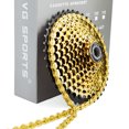 thumbnail image 3 of VG Sports Cadena de bicicleta 116 eslabones 8 velocidades MTB medio cadena hueca (oro), 3 of 5