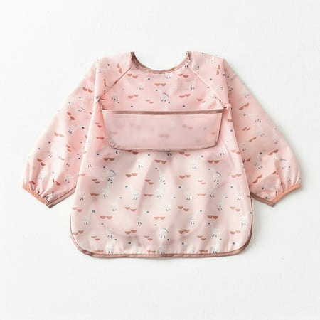 

Honeeladyy Clearance under 10$ Children s Waterproof Bib Long-sleeved Baby Waterproof Overalls Eating Clothes