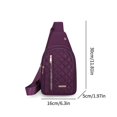thumbnail image 2 of ROLKFUK Multi-Pocket Sling Crossbody Bag, Purple, Adjustable Strap, Oxford Cloth, 2 of 5