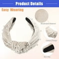 thumbnail image 5 of Vocoste Velvet Hair Headband Faux Pearl Knotted Headband for Women Girls Beige 6.69"x4.72"x1.38" Wide Headband, 5 of 7