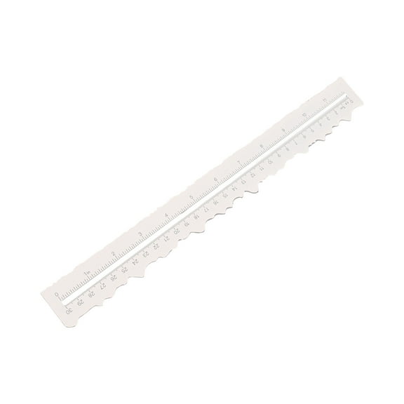 JZROCKER Irregular Jagged Ruler Metal Paper Tearing Ruler Craft Ruler 12Inch Deckle Edged Ruler Measuring Ruler for Card Making
