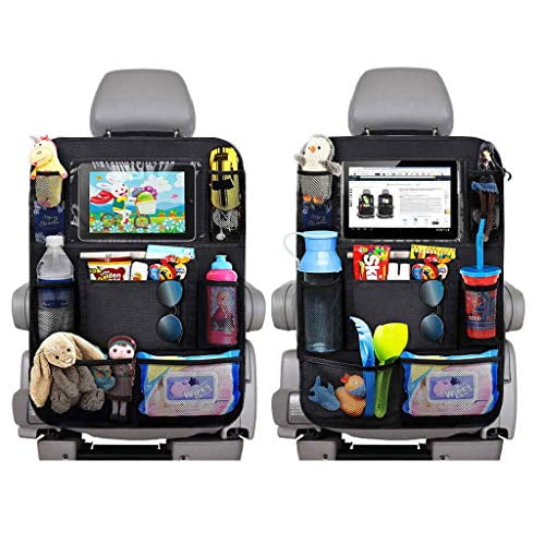 Easyhouse Car Backseat Organizer, Durable Waterproof Oxford Fabric Car Seat Back Kick Mats Protector with 9 Storage Pockets, 2 Pack