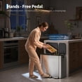 thumbnail image 6 of 13.2+5.2 Gallon Dual Compartment Step Trash Can, Stainless Steel Recycling Garbage Bin with Soft Close Lid & Removable Inner Buckets, Hands-Free Kitchen Waste Sorting Bin, 6 of 6