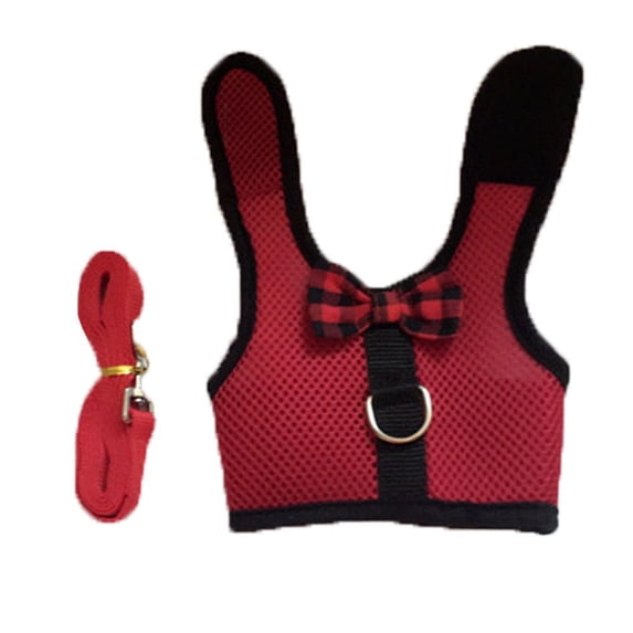Adjustable Ferrets Small Animal Prevent Escape Guinea Pig Rabbit Harness Bunny Leash Rabbit Leash Rabbit Vest RED S