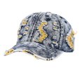 thumbnail image 2 of Unisex Ripped Cowkey Baseball Cap, Distressed Denim Vintage Washed Hat for Men and Women, Retro Sun Hat for Casual Outdoor, Spring Fall Winter Cap Light Yellow, 2 of 9
