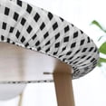 thumbnail image 6 of Round Fitted Tablecloth 44 Inch, White Buffalo Plaid Fitted Round Table Cloth Fitted Table Cover Washable Tabletop Cover Kitchen Tablecover for Dining Table, Buffet Parties and Camping, 6 of 8