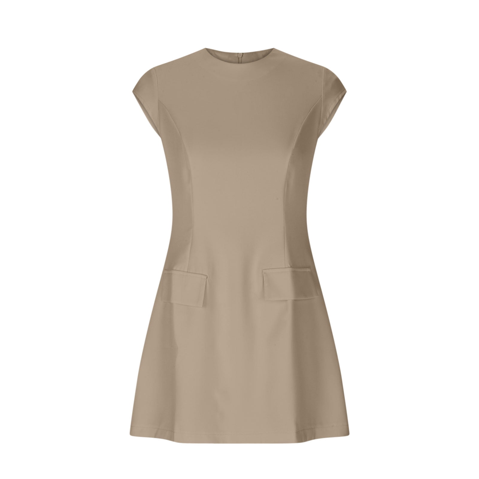 Hvot&aat Women's Wear to Work Dress Elegant Summer Cap Sleeve A Line Mini Dress for Office Lady Casual