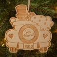 thumbnail image 2 of Just Married Personalized Wood Ornament, 2 of 2