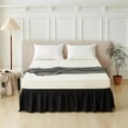 thumbnail image 5 of Bed Skirt Queen Size Ruffled Bed Skirt with Split Corners, Black Queen Bed Skirts 16 Inch Drop with Platform, 16'' Queen, Black, 5 of 7