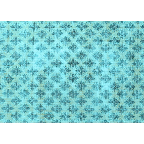 Ahgly Company Indoor Rectangle Persian Light Blue Traditional Area Rugs, 7' x 9'