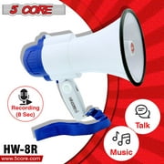 5 Core 8R Megaphone Bullhorn Cheer Horn Mic Recording Siren Blow Horn Hand Held Mega Phone Loudhailer