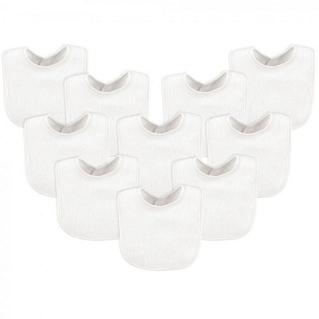 UPC: 0660168023930 | Luvable Friends Baby Cotton Terry Bibs 10pk White One Size