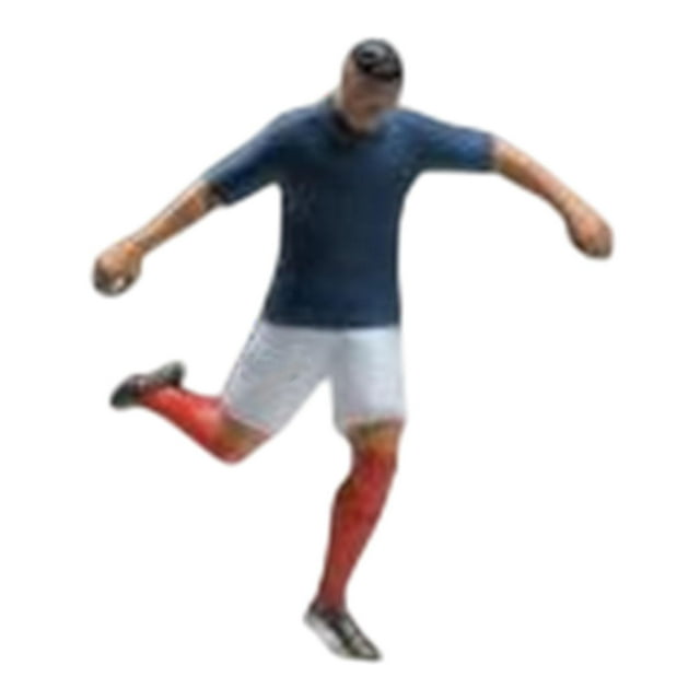 Figura de jugador de fútbol de 1/64, juguete de resina para fiesta temática de fútbol Azul