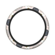 XMXY Car Steering Wheel Cover, Artistic Flower Branch Illustration Non-Slip Jeep Truck Universal Elastic Steering Wheel Protector 15 inch