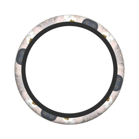 XMXY Car Steering Wheel Cover, Artistic Flower Branch Illustration Non-Slip Jeep Truck Universal Elastic Steering Wheel Protector 15 inch