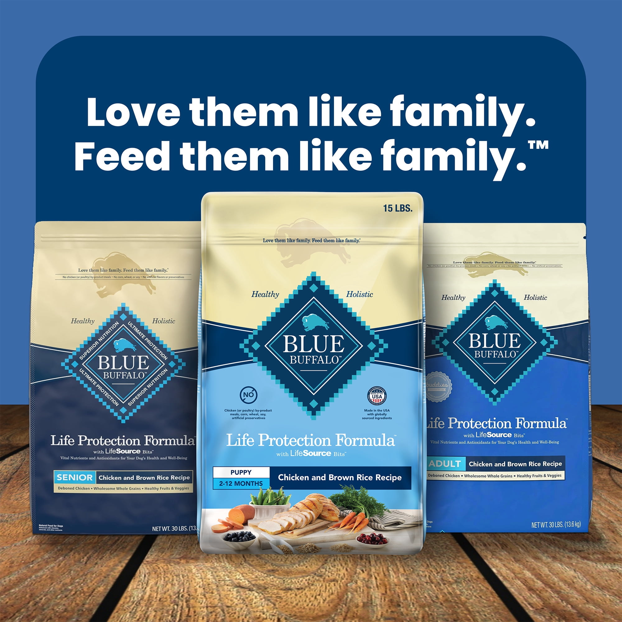 Blue Buffalo Life Protection Formula Puppy Dry Dog Food, Chicken & Brown Rice, 15 lbs.