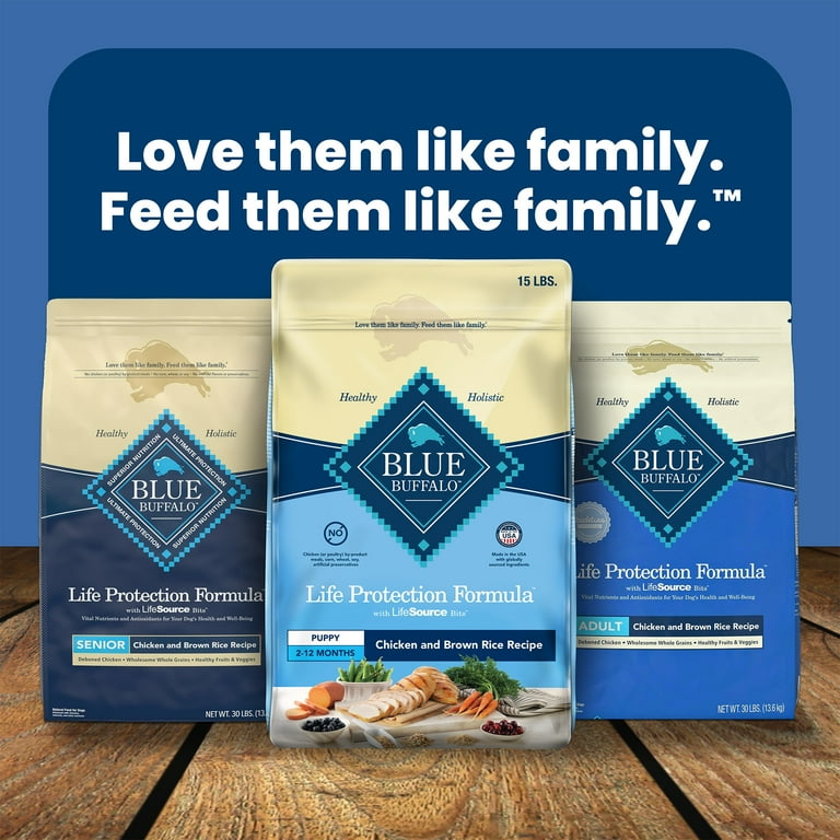 Blue Buffalo Life Protection Formula Puppy Dry Dog Food Chicken Brown Rice 15 lbs