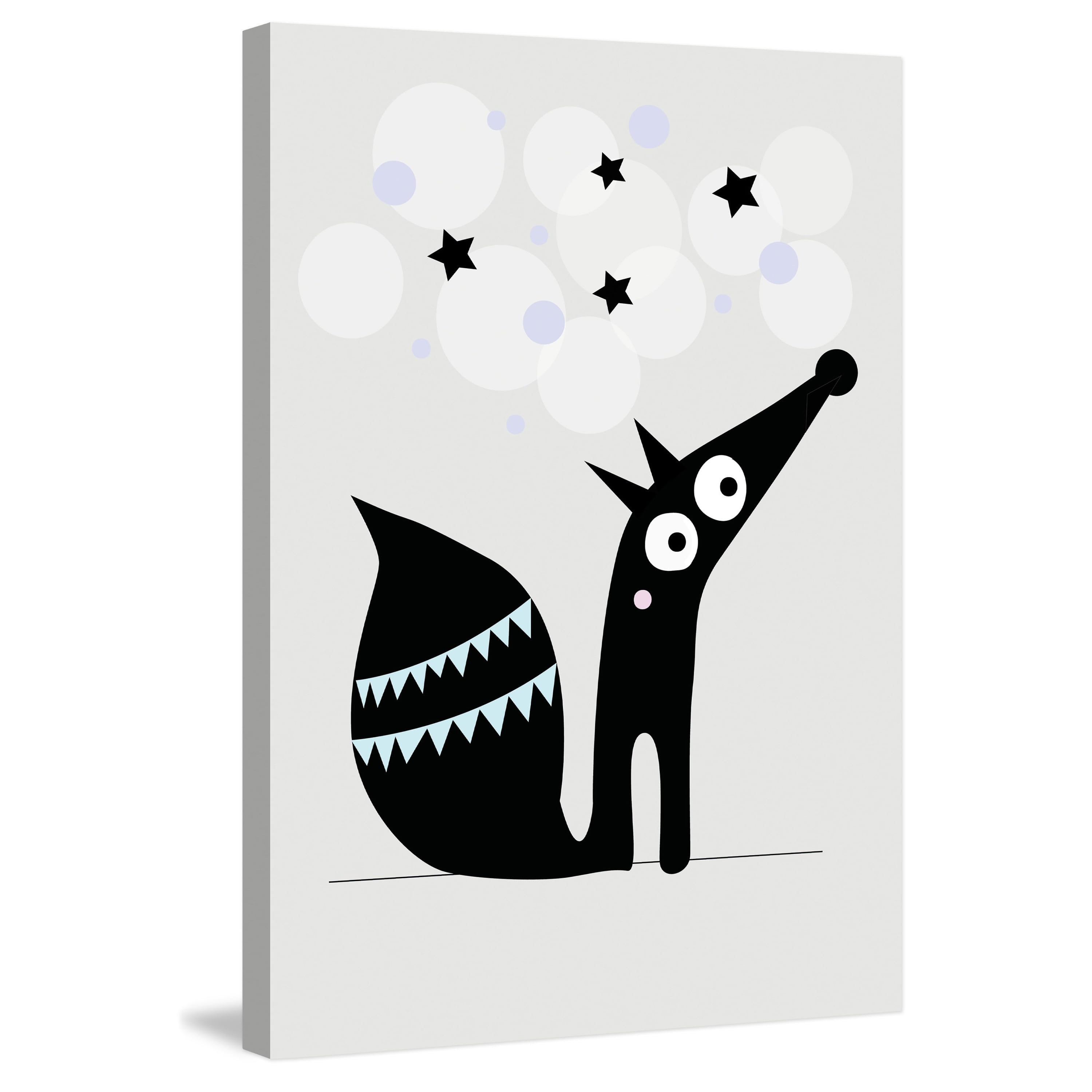 Marmont Hill "Black Star Dog" by Katarina Snygg Painting Print on Wrapped Canvas