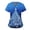 48# Blue, variant on Christmas Scrubs Tops for Women V Neck Short Sleeve Two Pocket Ugly Christmas Sweater Pattern Print Nurse Uniform Medical Top