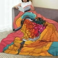 thumbnail image 6 of Honeii Hip Hummingbird In Jacket Print Fleece Blanket - Throw Blanket for Bed, Sofa, Couch, Camping, and Travel , Microplush Ultra Soft Warm Blanket-60"x50", 6 of 7