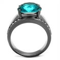 thumbnail image 4 of Womens Light Black Ring Anillo Para Mujer Stainless Steel Ring with Top Grade Crystal in Blue Zircon Kora, 4 of 4