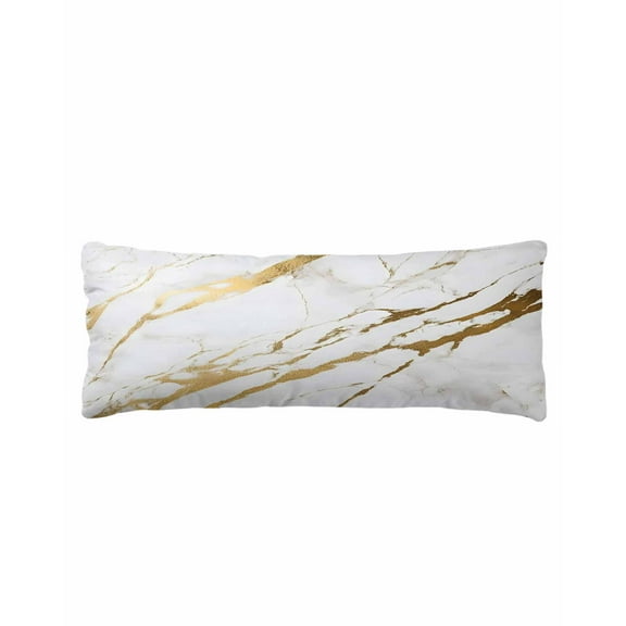 White Gold Modern Body Pillow Cover 20 x 60 Inch Decorative Pillow Cover Abstract Vintage Marble Geometric Lumbar Pillowcase Seasonal Rectangle Cushion Case for Couch Sofa Bed Living Room