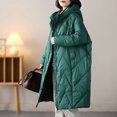 thumbnail image 3 of Chaqueta de invierno para mujer, abrigos largos holgados de plumón 90 % blanco con capucha, abrigo informal holgado y cálido de gran tamaño para mujer, 3 of 5