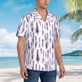 thumbnail image 6 of Uemuo Lavender Flowers Printed Regular Fit Short Sleeve Casual Hawaiian Shirt for Men,Aloha shirt,Tropical shirt,Floral print shirt,Vacation Beach shirt-, 6 of 9