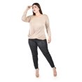 thumbnail image 4 of Blusa con diseño cruzado Roman Fashion /Tallas Extras, 102 (Beige) beige 38, 4 of 5