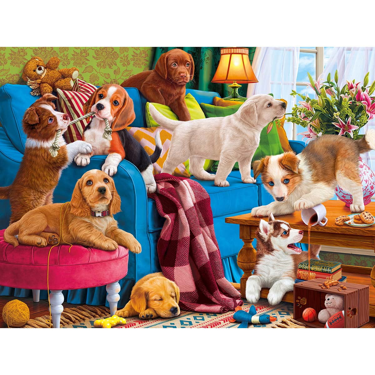 500 Piece Playful Puppies Jigsaw Puzzle 