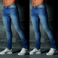 thumbnail image 5 of Trendy Men's Skinny Jeans Biker Destroyed Frayed Slim Fit Denim Ripped Pants, 5 of 5