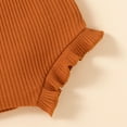 thumbnail image 6 of Toddler Girls Clothes Efsteb Toddler Girl Summer Outfits Casual Solid Color Fashion Comfy Round Neck Sleeveless T Shirts Shorts Set Outfits (Brown,0-3 Months), 6 of 8