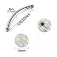 thumbnail image 3 of K-KED Stainless Steel Eyebrow Banana Ring Piercing Rhinestone Curved Barbell Lip Ring -Black-1.2*6*3mm, 3 of 9