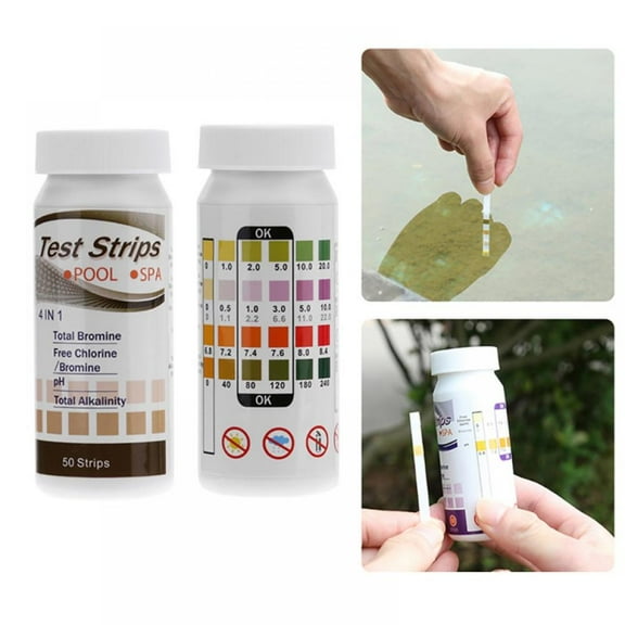 Clearance! Direct Pool and Spa Test Strips - 50 Strip Pack, Test pH, Chlorine, Bromine, Hardness and More, Accurate 5-in-1 Swimming Pool Water Testing