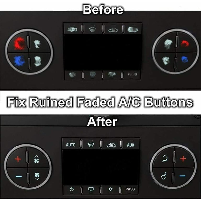 A/C Control & Radio Dash Button Repair Kit – Decal Stickers For Chevy GMC Tahoe Suburban Silverado Yukon