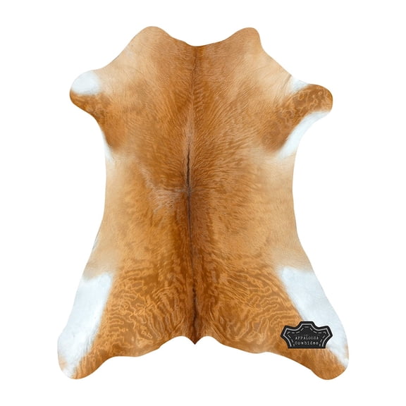 Caramel Calf hide Rug, 3x2 ft, Genuine Leather, Natural Cowhide for Modern & Rustic Decor