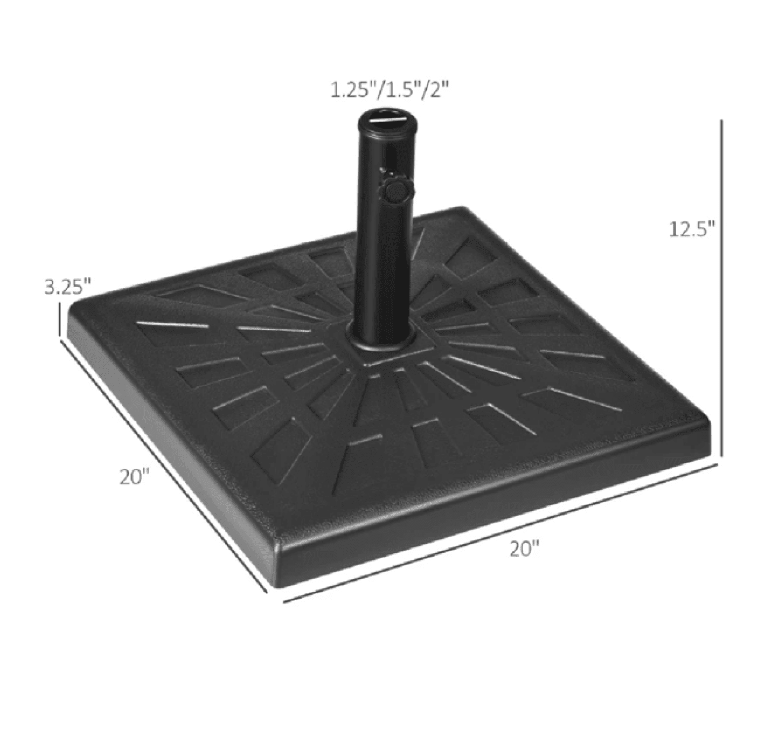 Outdoor Umbrella Base - 42 lbs Patio Umbrella Stand - Weather Resistant Resin Iron - Fits 1.26", 1.5", 1.9" Poles - Garden, Deck, Poolside Use