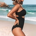 thumbnail image 7 of MDUKONU Women's Sporty Color Block Bikini Push Up Swimsuit Black S, 7 of 7