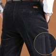 thumbnail image 3 of Mens Corduroy Pants Flat Front Straight Leg Work Pants Heavy Retro Casual Dress Trousers for Wedding Business Formal, 3 of 7
