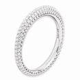 thumbnail image 3 of Sterling Silver Stackable Expressions Rhodium-plated Domed Ring - Size 10, 3 of 3