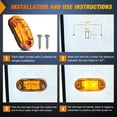 thumbnail image 7 of Nilight 2.5Inch Oval Side Marker Light 10PCS Amber 2 Diode LED Trailer Clearance Light Fender Light Waterproof Surface Mounted for 10-30V Truck Camper Boat Lorry, 2 Years Warranty, 7 of 7