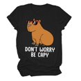 thumbnail image 5 of Trendfront Womens Summer Crew Neck Short Sleeve Tops Casual Cute Cartoon Character Graphic Tees Pattern Printed Style Holiday Wear T-Shirts, 5 of 5