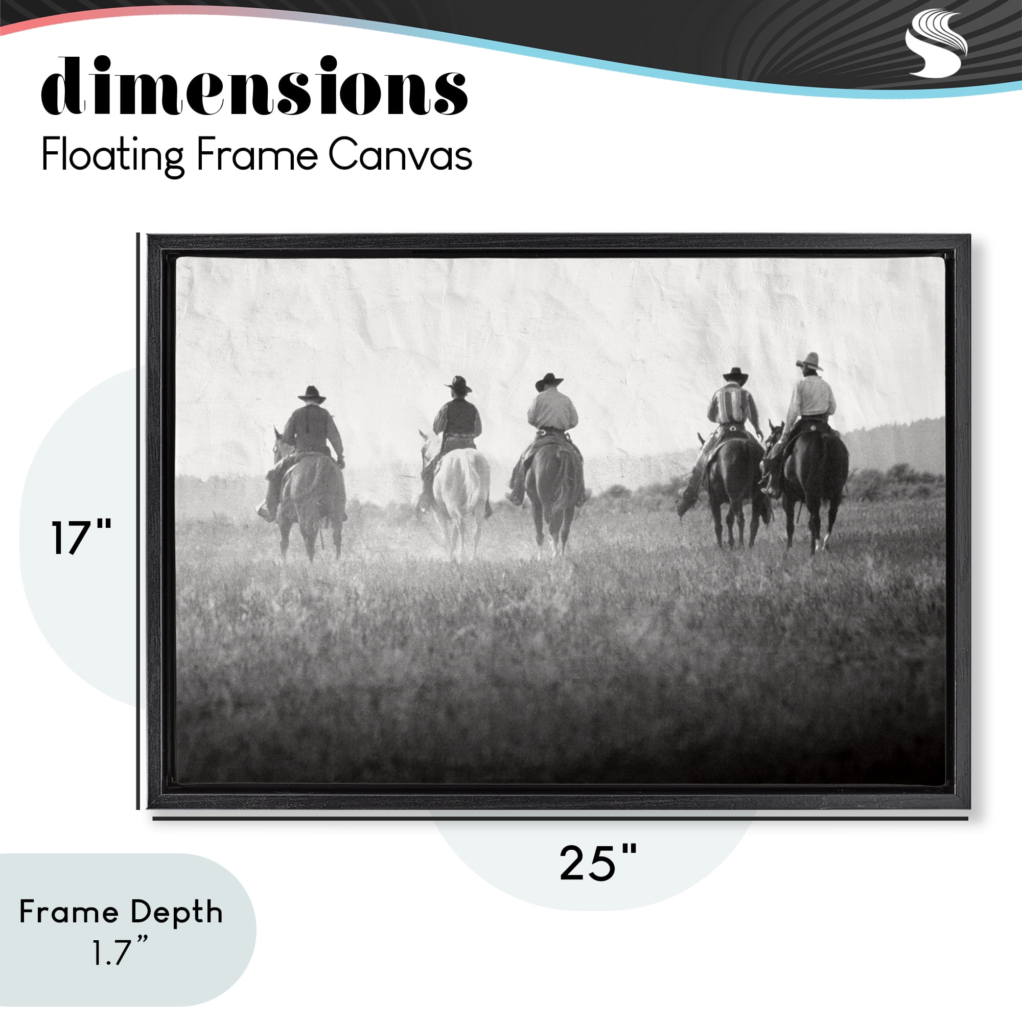 Stupell Industries Riding Toward The Horizon Black Framed Floater Canvas Wall Art, design by Superstock