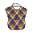 thumbnail image 2 of Hirioo Mardi Gras Plaid for Baby Waterproof Pocket Bib Adjustable Closed for Babies Toddlers with Large Pocket 6-24Months, 2 of 8